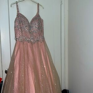 camille la vie pink sequins gown size: 14W